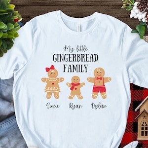 Personalized Gingerbread Family Shirt, Customized Gingerbread Family, Custom Christmas Gingerbread Shirt, Gingerbread people Shirt