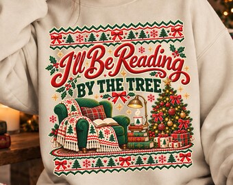 Sudadera navideña para amantes de los libros, sudadera navideña para lectores, jersey acogedor para las vacaciones de lectura, regalo de Navidad para bibliotecarios
