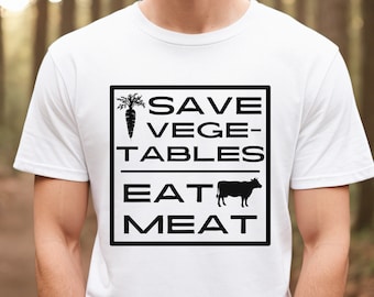 Vleesshirt, carnivoorcadeaus, grappige vleescadeaus, cadeaus voor vleesliefhebbers, grillcadeaus voor hem, vleesshirt grappig, shirt vleesroker, niet-veganistisch