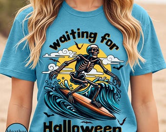 Summerween Skeleton Shirt, Summer-ween Tshirt, Spooky Summer Tee,Summer Halloween Shirt,Surfing Lover Gift,Year-Round Halloween,Beach Skelly