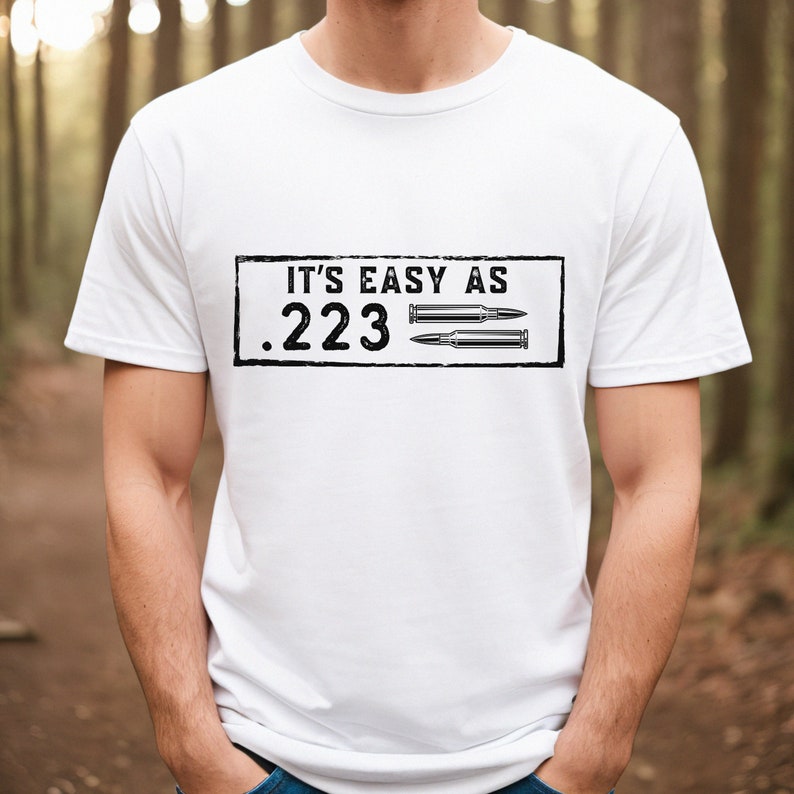 223 cadeaux munitions balles, chemise balle .223, cadeau munitions 223 pour hommes, cadeaux pour amateurs d'armes à feu, cadeau pour amateur d'armes à feu, 2nd Amend gunshirt, cadeaux d'armes à feu pour lui, munitions militaires image 2