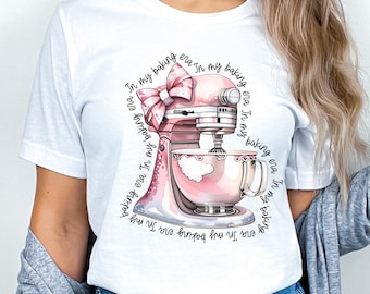 In My Baking Era Shirt, Unique Gift for Baker, Baking Coquette Shirt for Her, Stand Mixer Tshirt, Coquette Bow Girly, Cute shirt for Bakers