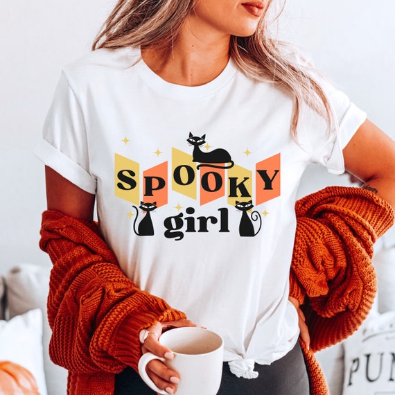 Mid-Modern Halloween Cat Shirt,Spooky Cat Shirt,Spooky Cat Mom Shirt,Mid Century Halloween,Mid Century Modern Cat,Mid Century Modern Designs