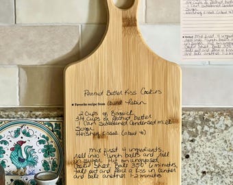 Custom Cutting Boards - Engrave Handwritten Recipes and Notes on Bamboo or Acacia