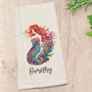 Personalized Mermaid Kitchen Tea Towels