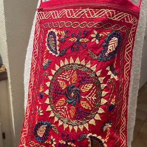 Vintage Red Embroidered Purse
