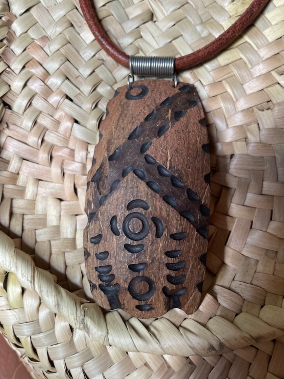 Vintage Carved Coconut Necklace