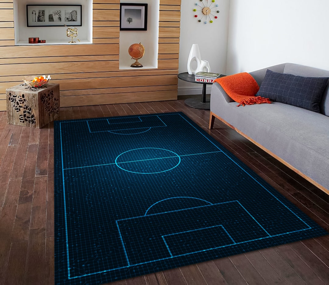 Soccer Field Rug Football Field Rug Sport Rug Gift for Him Etsy