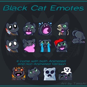 Black Cat Emotes - Twitch, Discord, Etc