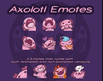 Axolotl Emote - Sticker downloadable set