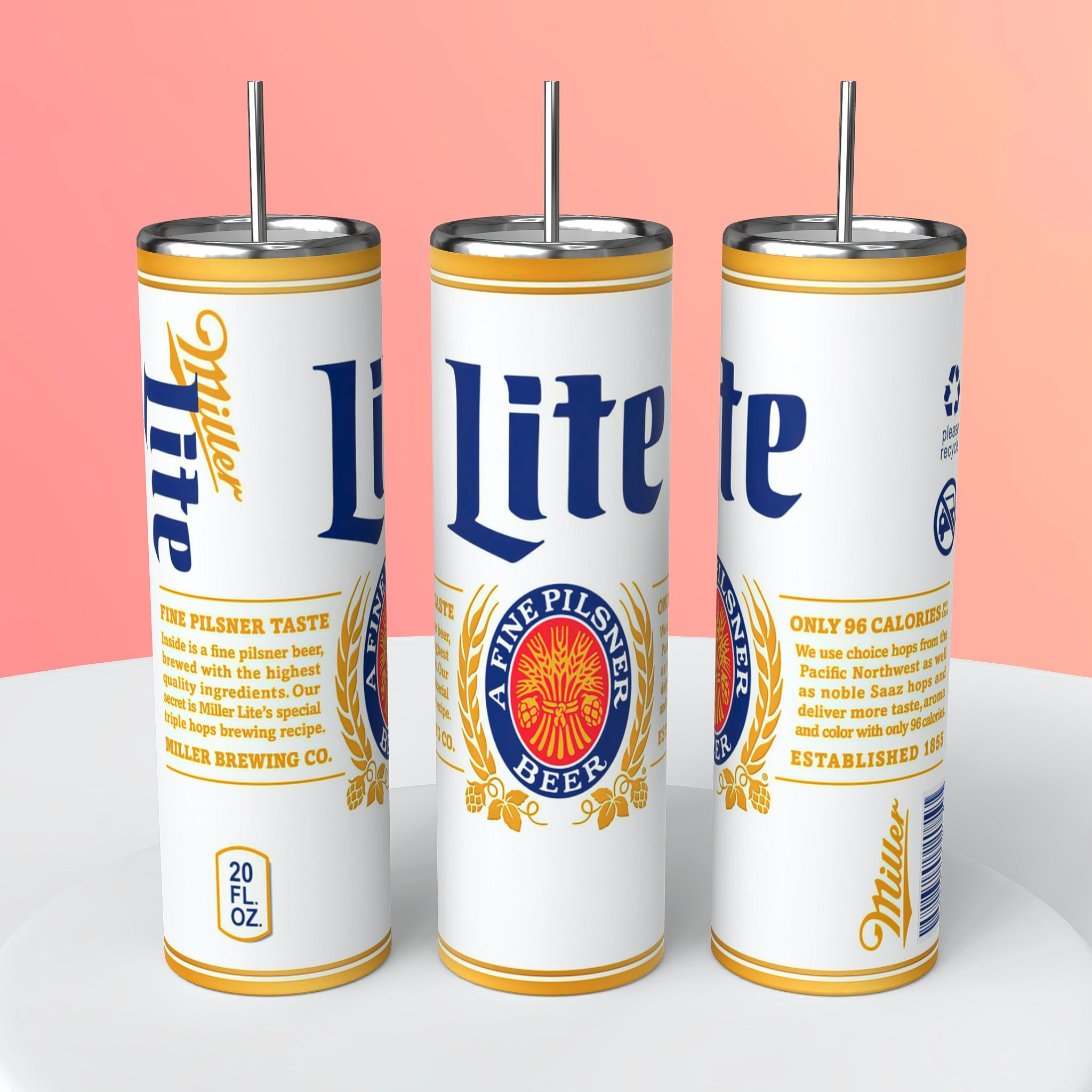 Miller Lite Tumbler Etsy