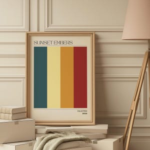 Sunset Embers, Color Palette Series, Minimalist Art Print Only, Home ...