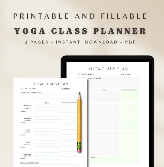 Yoga Class Plan Template A Yoga Teachers Class Planner | Seychelles Yoga Class Planner Template