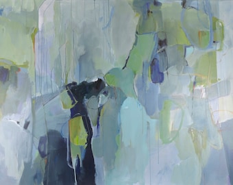 Blue Green Abstract Canvas Print: Calm Modern Wall Decor