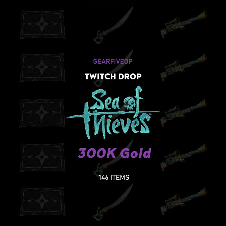Sea of Thieves Twitch Drop 146 Items 300k Gold Etsy Australia