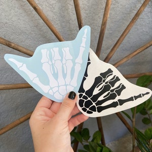 Shaka Symbol Vinyl Sticker | Hang Loose Hand Gesture | Skeleton Hand | Car Laptop Tumbler Decal | Decorative Stickers | Surfer