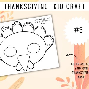 Thanksgiving Kid's Crafts Printable Download PDF - Etsy