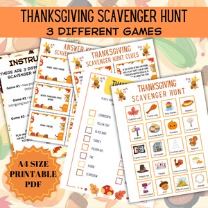 Fall or Thanksgiving Scavenger Hunt Printable Digital Download