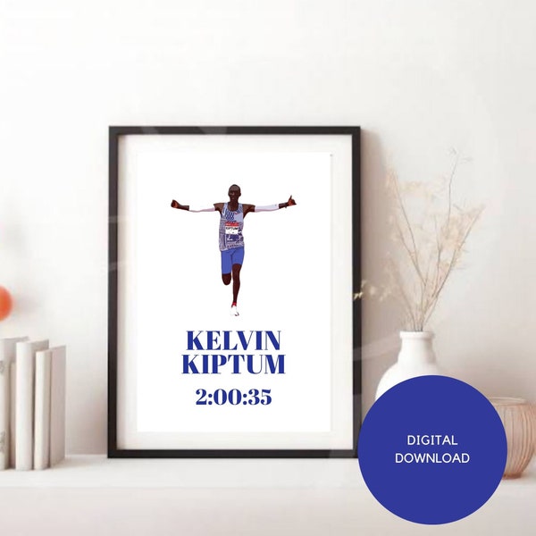 Kelvin Kiptum Prints | Marathon | Running | Athletics | World Record | Sport Art | Track And Field | Chicago Marathon | London | Olympics