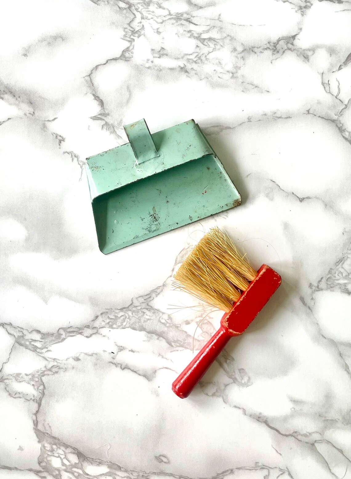 Antique Vintage French 1930s Childs Toy Dustpan & Brush Etsy