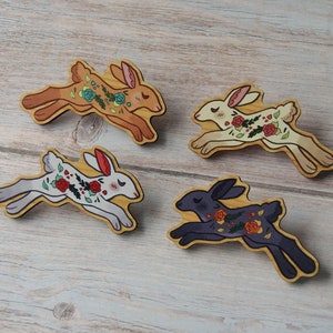 Seasonal Rabbit Wooden Pins