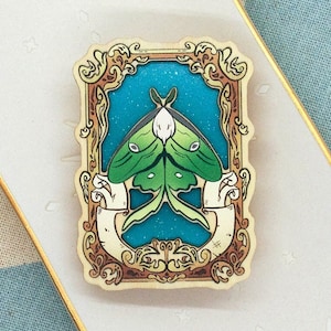 Ornate Luna Moth Wooden Pin