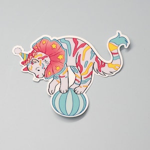 Sticker tigre de cirque 3 pouces