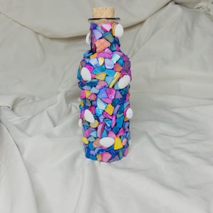 crushed sea shell vase, home decor, mermaid core, decorative vase, coastal cottage, flower vase, sea shells, beach decor