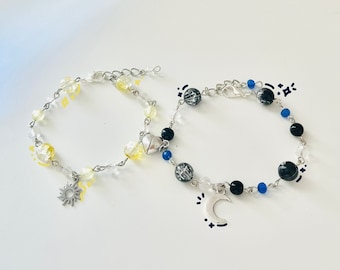 sun and moon bracelets | sun and moon matching magnetic bracelets | sun and moon matching  friendship bracelets | cute couple y2k bracelet