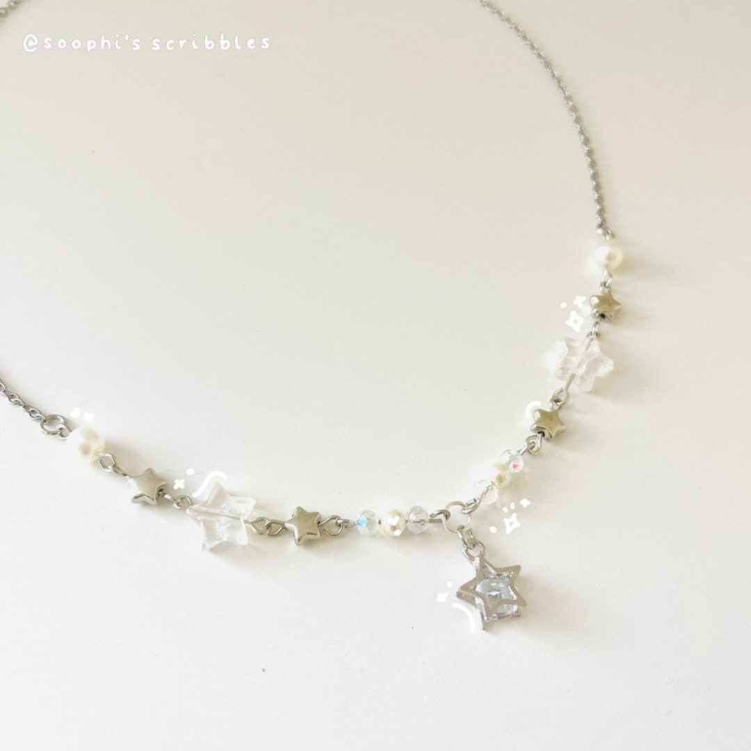 Y2k Star Necklace | Silver Star Pendant | Grunge Jewelry