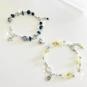matching sun and moon bracelet | y2k bracelet | magnetic heart bracelet | space bracelet | matching couple bracelet | friendship bracelet