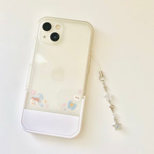 star phone charm | y2k keychain | silver beaded phone charm | cute phone strap | y2k phone charms | white matching phone charms | gift