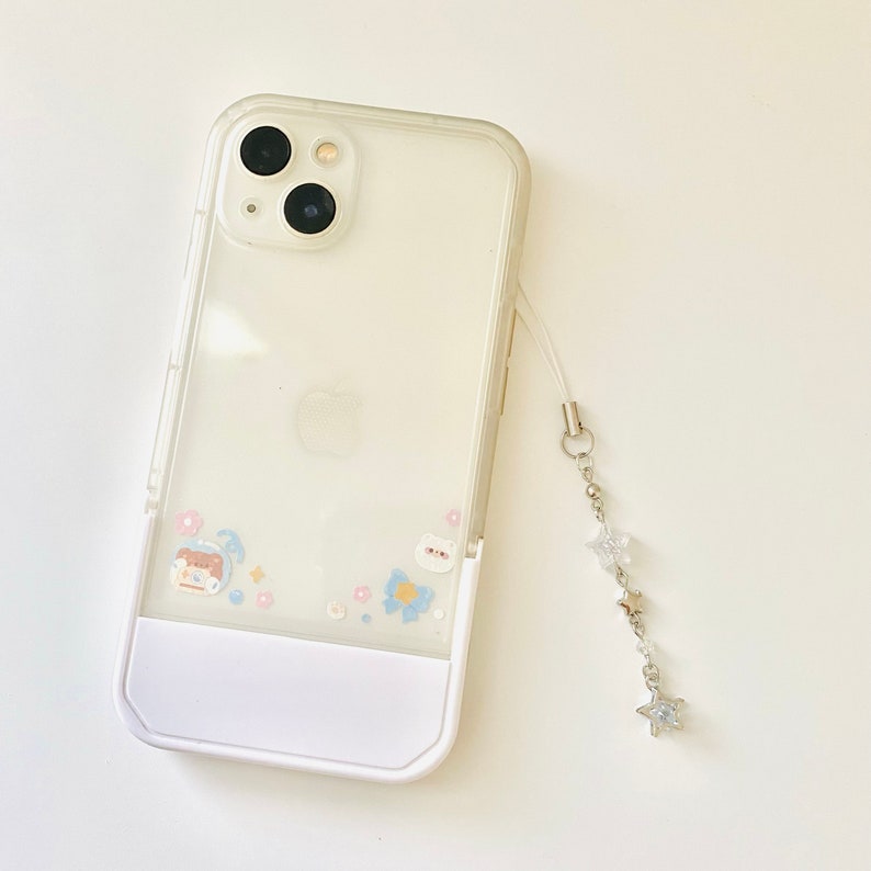 star phone charm | y2k keychain | silver beaded phone charm | cute phone strap | y2k phone charms | white matching phone charms | gift