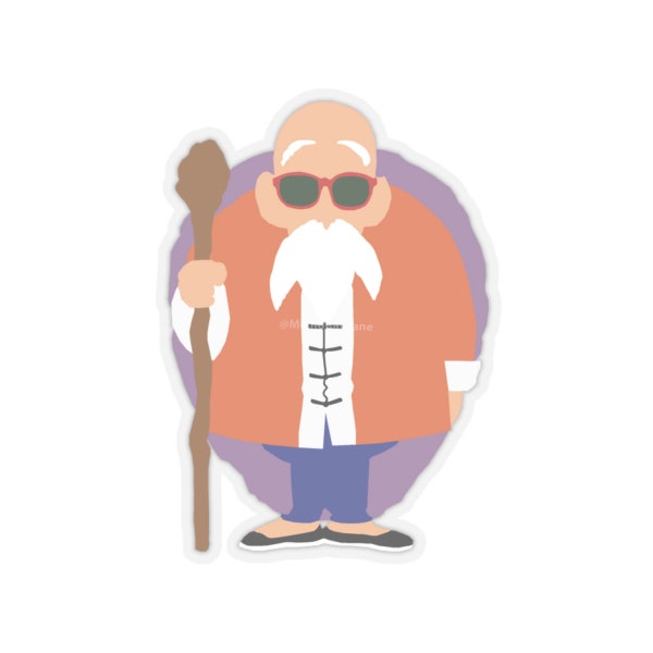 Master Roshi Minimalistic Sticker, Laptop Stickers, Water Bottle, DBZ Dragon Ball Z Decal, Notebook, Wall, Premium Vinyl Decal, MemoRayLane