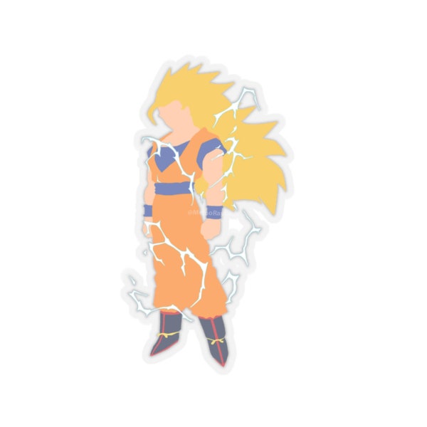 SSJ3 Goku Minimalistic Sticker, Laptop Stickers, Water Bottle, DBZ Dragon Ball Z Decal, Notebook, Wall, Premium Vinyl Decal, MemoRayLane