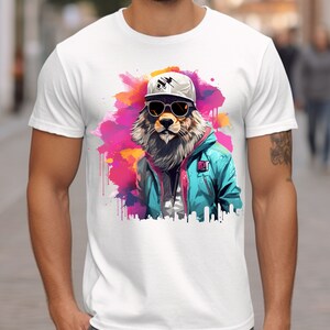 Lion T Shirt, Cool Lion Shirt, Animal T Shirt, Christmas Gift, Gift Him, Gift For Her, Birthday Gift, Great Gift, Animal Lover Shirt, TShirt
