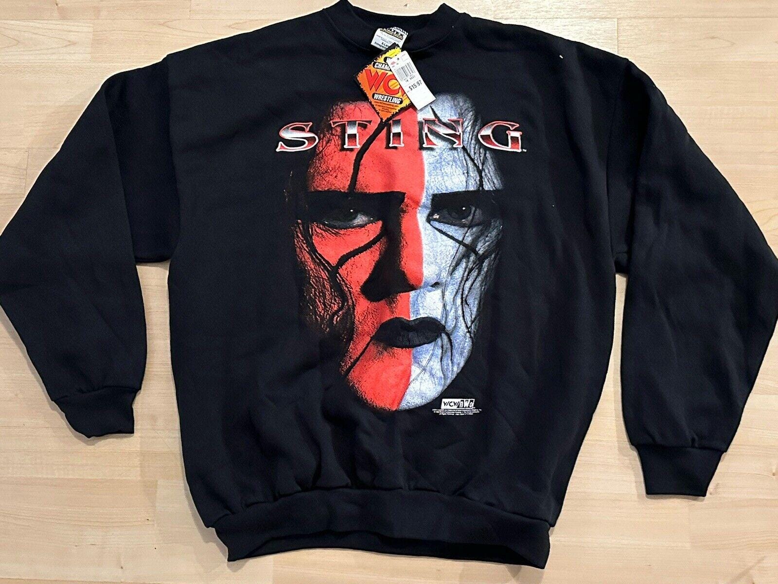 Vintage Sting Wcw NWO Sweatshirt 1998 Wrestling WWF Wwe Sz XL New