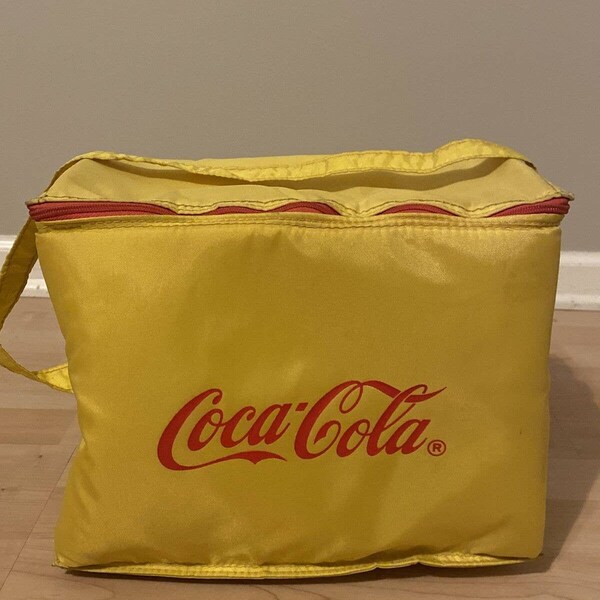 Vintage COCA COLA Nylons Cooler Yellow