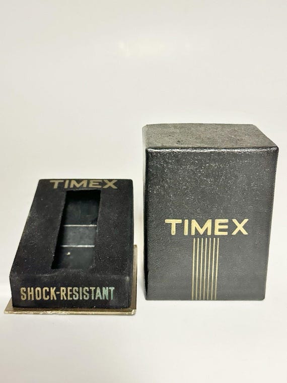 Vintage 1960s-1970s Timex Watch Plastic Black & White Presentation
