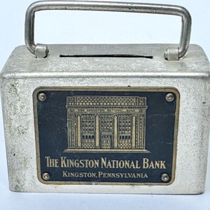 Antique The Kingston National Bank Kingston, Pennsylvania Coin Bank Teller