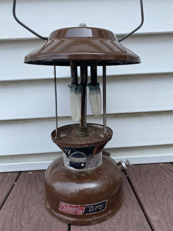 Vintage Coleman Two Mantle Brown Lantern Model 275 Used (stamped