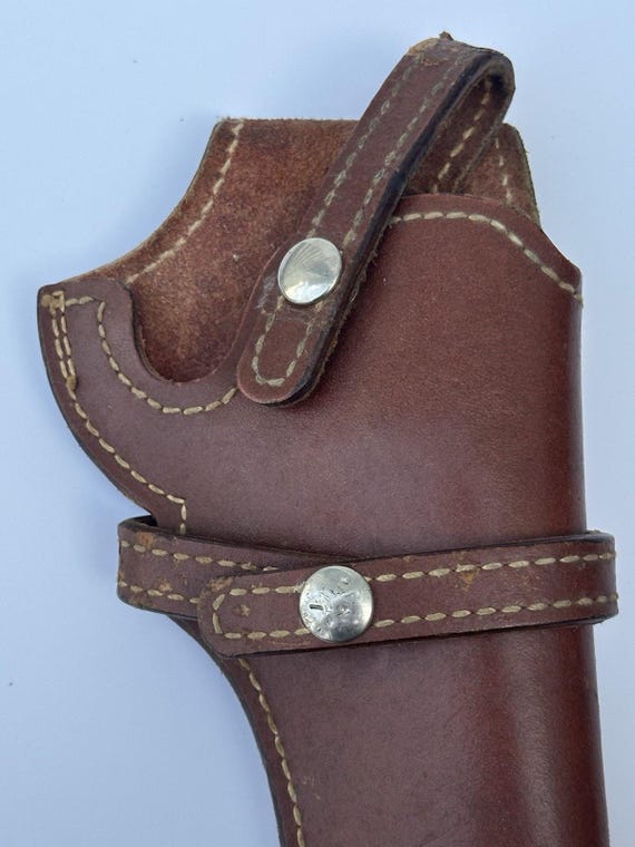 BUCHEIMER DETECTIVE 37A-22 ホルスター。 Vintage Bucheimer Detective Black Leather OWB Holster For .32 .380