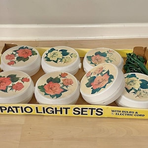Vintage 7 Flowers Light String Set Blow Mold, Outdoor RV, Party Patio