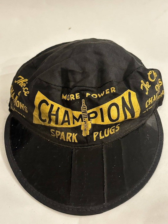 Rare Vintage Champion Spark Plugs Painters Cap Hat
