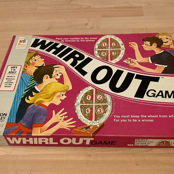 Milton Bradley Whirl Out Marble Board Game 1971