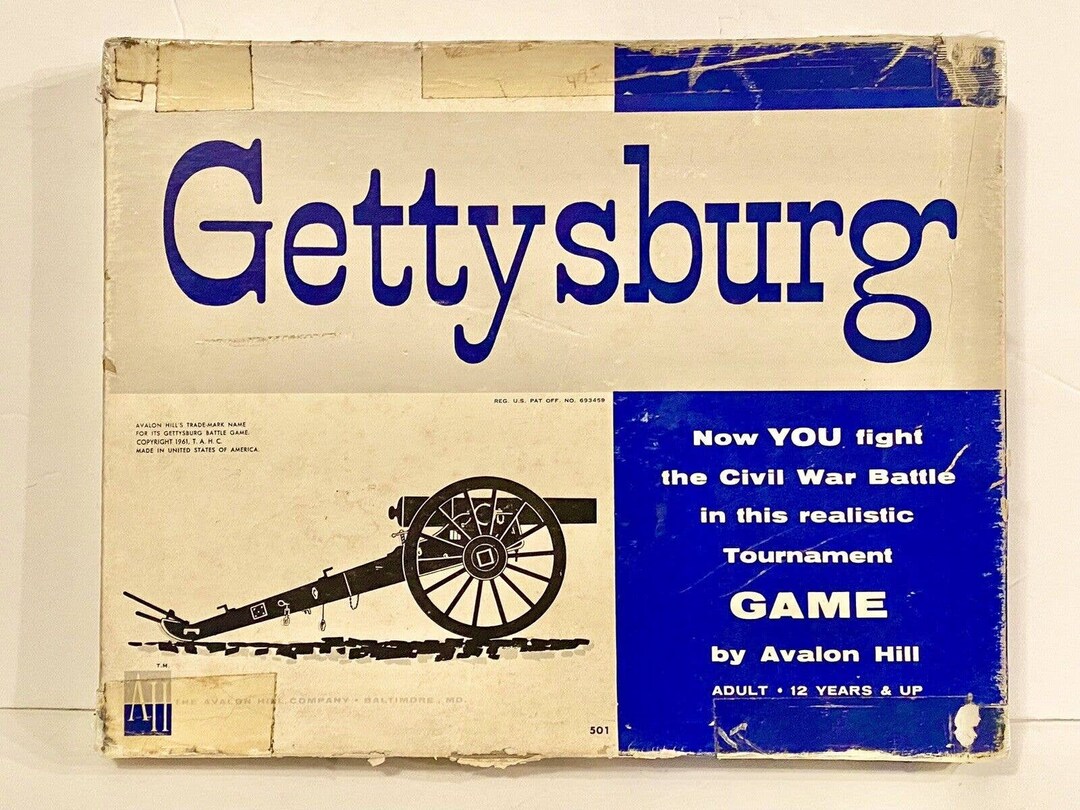 Vintage 1964 Gettysburg Civil War Board Game by Avalon Hill Etsy