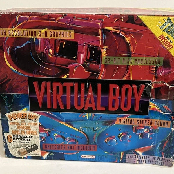 Nintendo Virtual Boy Console - Complete In Box - Tested & Works Mario Authentic