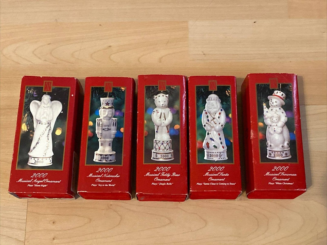 Teddy Bear Snowman Angel and Santa Ornaments Porcelain Etsy