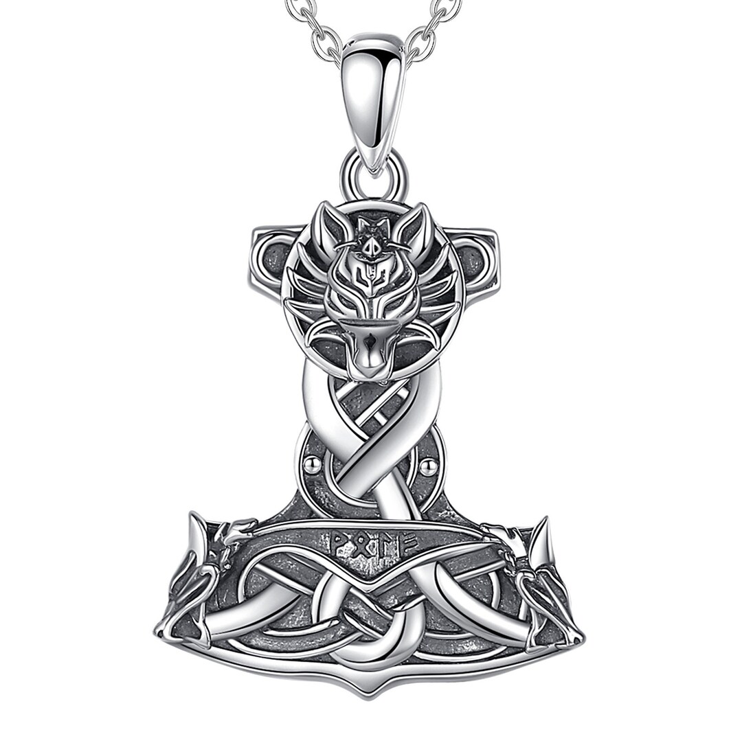 Mjolnir Nordic Viking - Collana da uomo vintage Thor Hammer Mjolnir