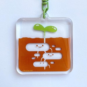 Llavero de bacterias del suelo - Dije acrílico de microbio fijador de N